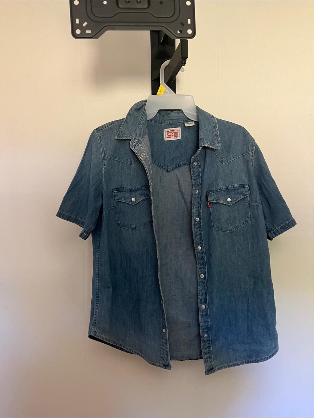 Levi's Short-Sleeve Denim Button-Down Shirt - Blue